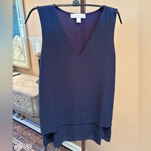 Michael Kors navy sleeveless double layer poly/viscose top. ❣️